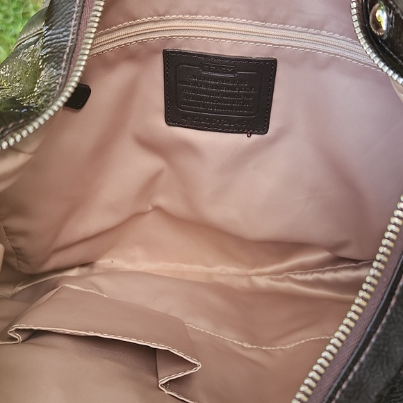 COACH WOMEN'S ASHLEY PATENT LEATHER SHOULDER BAG - MAHOGANY - Picture 4 of 8